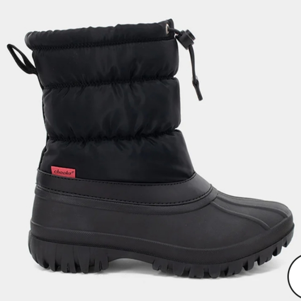 Chooka NYLON PUFFER MID COLD WEATHER BOOT - BLACK - NIB